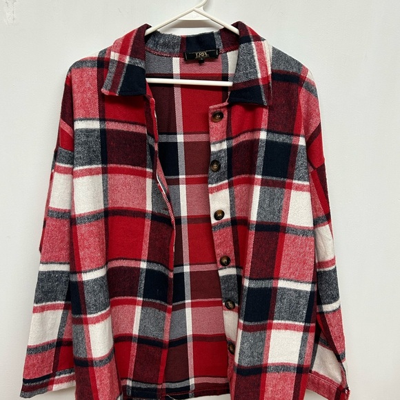 Lucky & Blessed Jackets & Blazers - Shacket Navy/red/white Plaid Size L